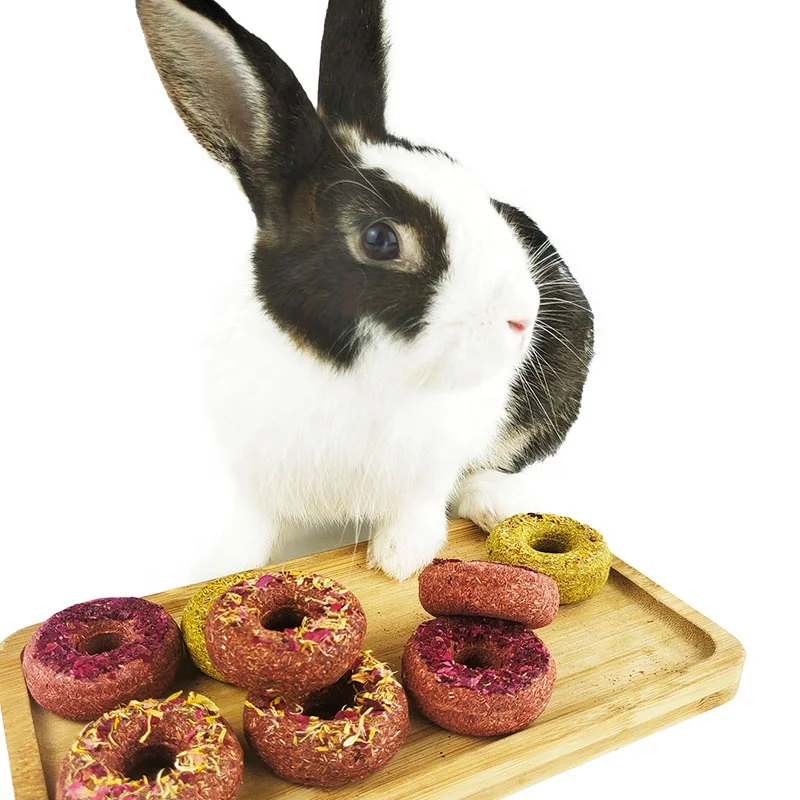 Pet Rabbit Hamster Guinea Pig Small Animal Molar Nutrition Donut Grass Cake hamster food