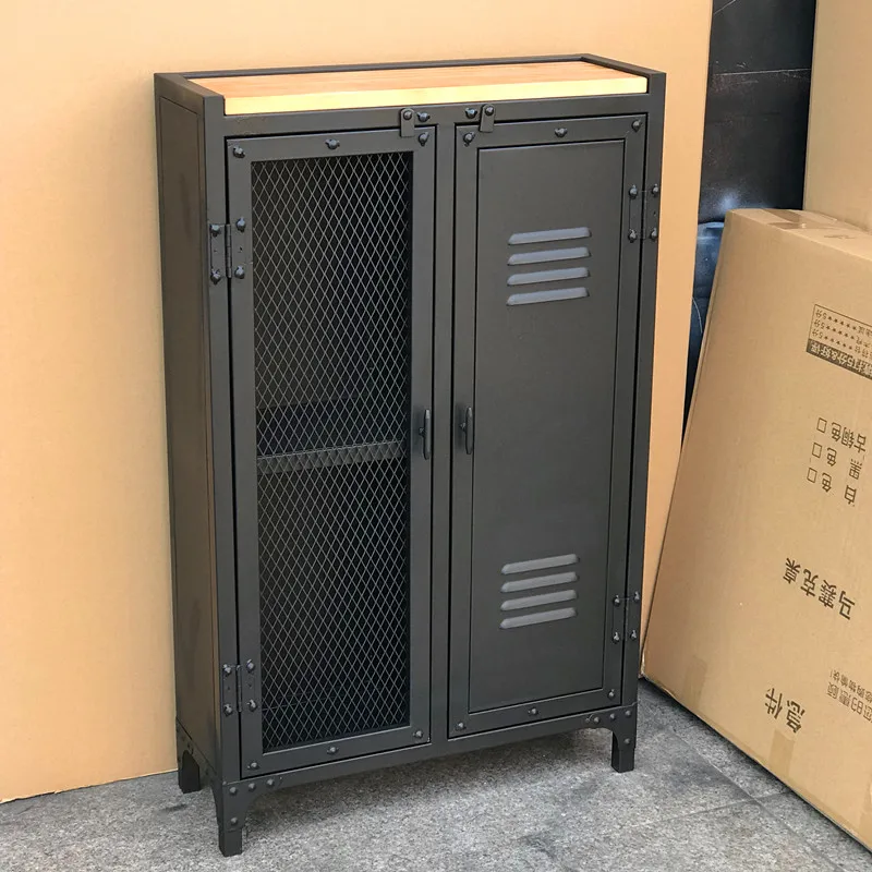 Американский Железный Художественный Обеденный Стол, лофт, ресторан, чайная чаша, буфет, винтажный обеденный Боковой шкафчик, ящик для хранения вина