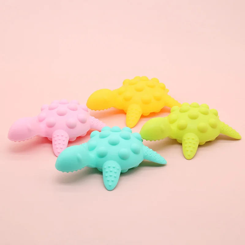 2021 hot sale toddler non toxic floating kids tub led organizer animal rubber turtle silicone baby bath toy for baby teether toy