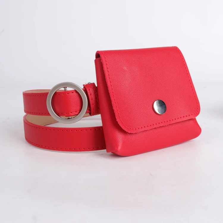 Manufacture PU Leather Small Coin Purses Key Pouch Adjustable Strap Belt Waist Bag Girl Mini Fanny Pack Bum Bag