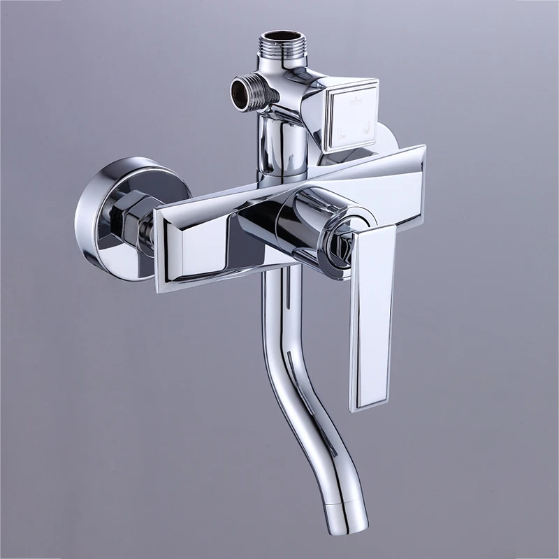 High Quality Brass Bath & Shower Faucet with Chrome Plating Modern Design Single Handle Bathroom Shower Faucets Bath Mixer
