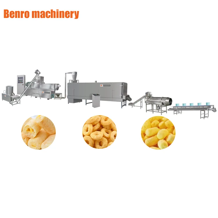 High quality corn puffed snack processing line cereal corn making machine fried cheetos kurkure snacks food machine