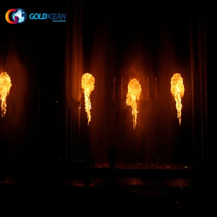 Outdoor Fire Flame Exciting Performance Flame Effect Water Fountain