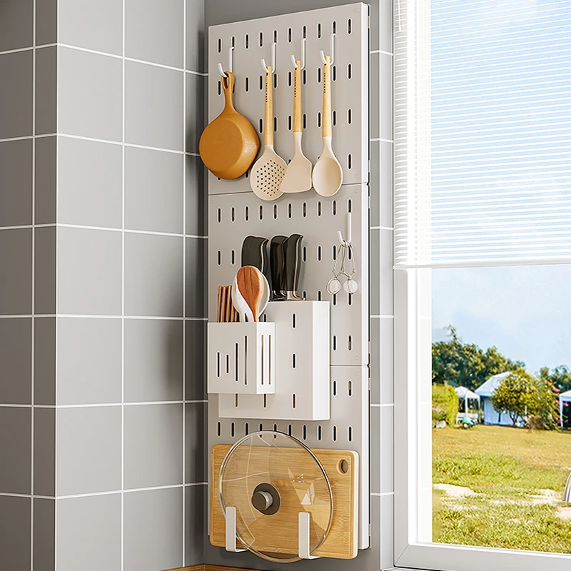 3 stainless steel Kitchen bathroom organizer corner shelf wall-mounted storage rack seasoning tableware spoon fork dish drying