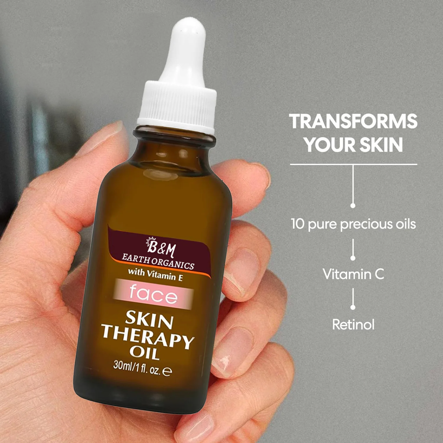 Moisturizing Skin Therapy Oil for Face with Vitamin E Pure Facial Oil Blend Rosehip Fragrance