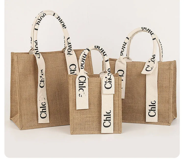 Cheap Promotional Wholesale Reusable Shopping Bag Blank Hemp Linen Burlap Jute Tote Bags for Advertising DIY Art Craft