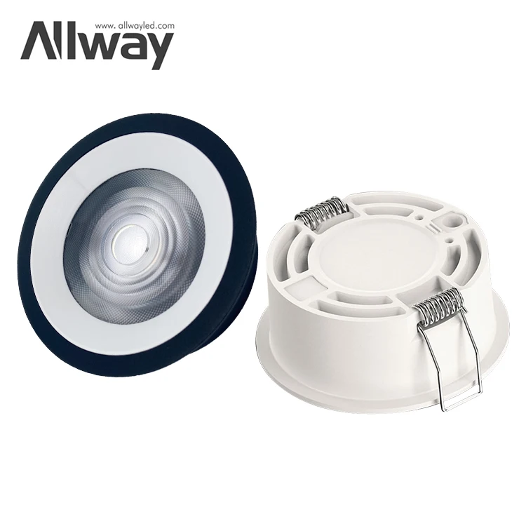 ALLWAY New Design Slim 25mm Dimmable Round Recessed Downlight Cob 5 9 12 15 W Led Down Lights