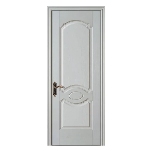 
GO-B10 Modern titanium white primer door skin panel wood grain moulded mdf/hdf door skin sheet 