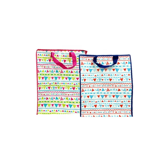 OEM/ODM PP Woven Tote Promotional Reusable Shopping Zipper Bags With Custom Logo