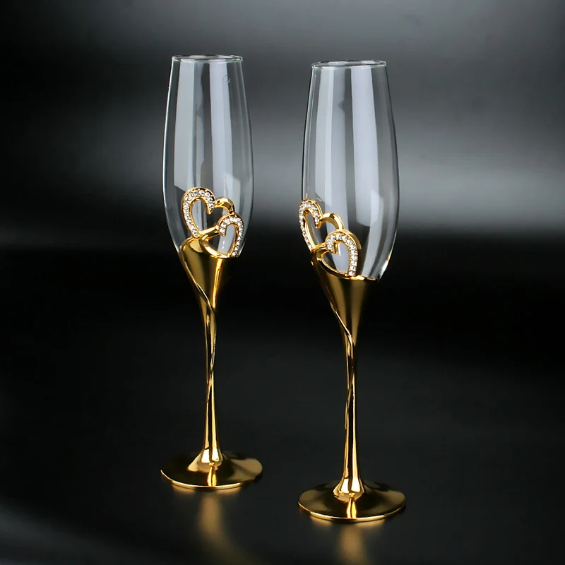 High-end Wedding Gifts Goblet Crystal Wedding Glasses Champagne Glasses Flutes Set