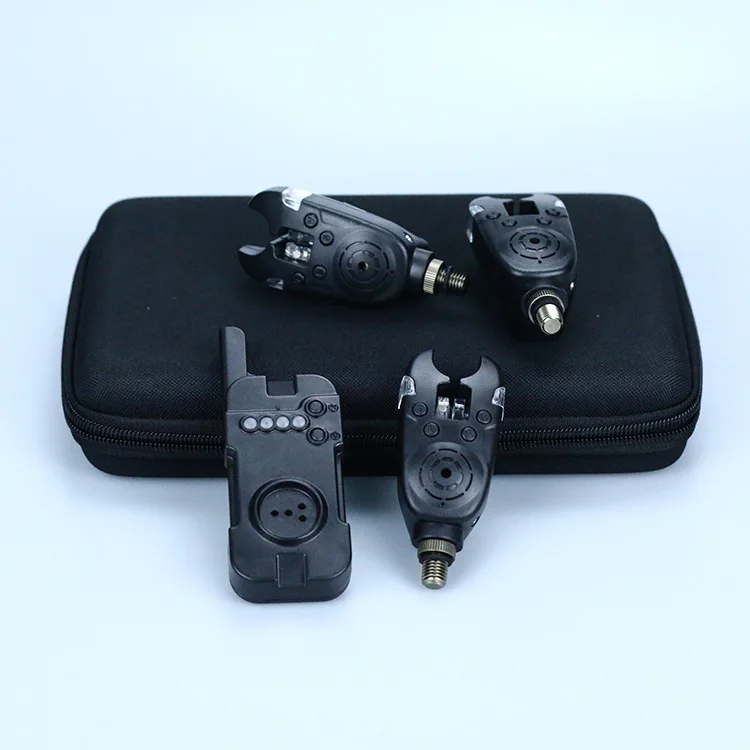 Affordable Price Night Light Vibration Model Fishing Bite Alarm Set 3 Alarms and 1 Receiver