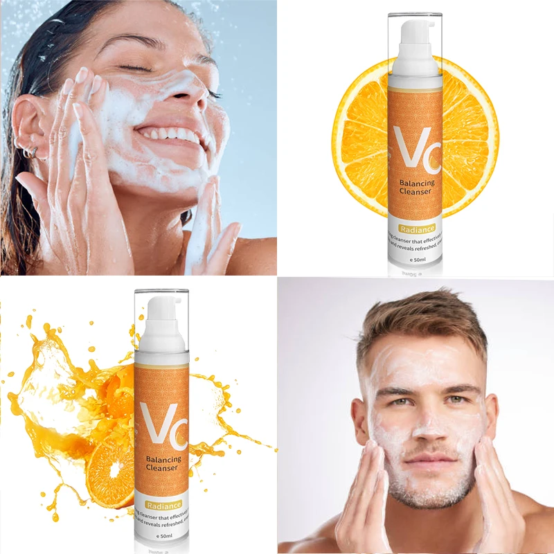 Organic deep cleansing moisturizing face wash  Vitamin C facial cleanser Facial Pore Cleanser Face Soft White OEM