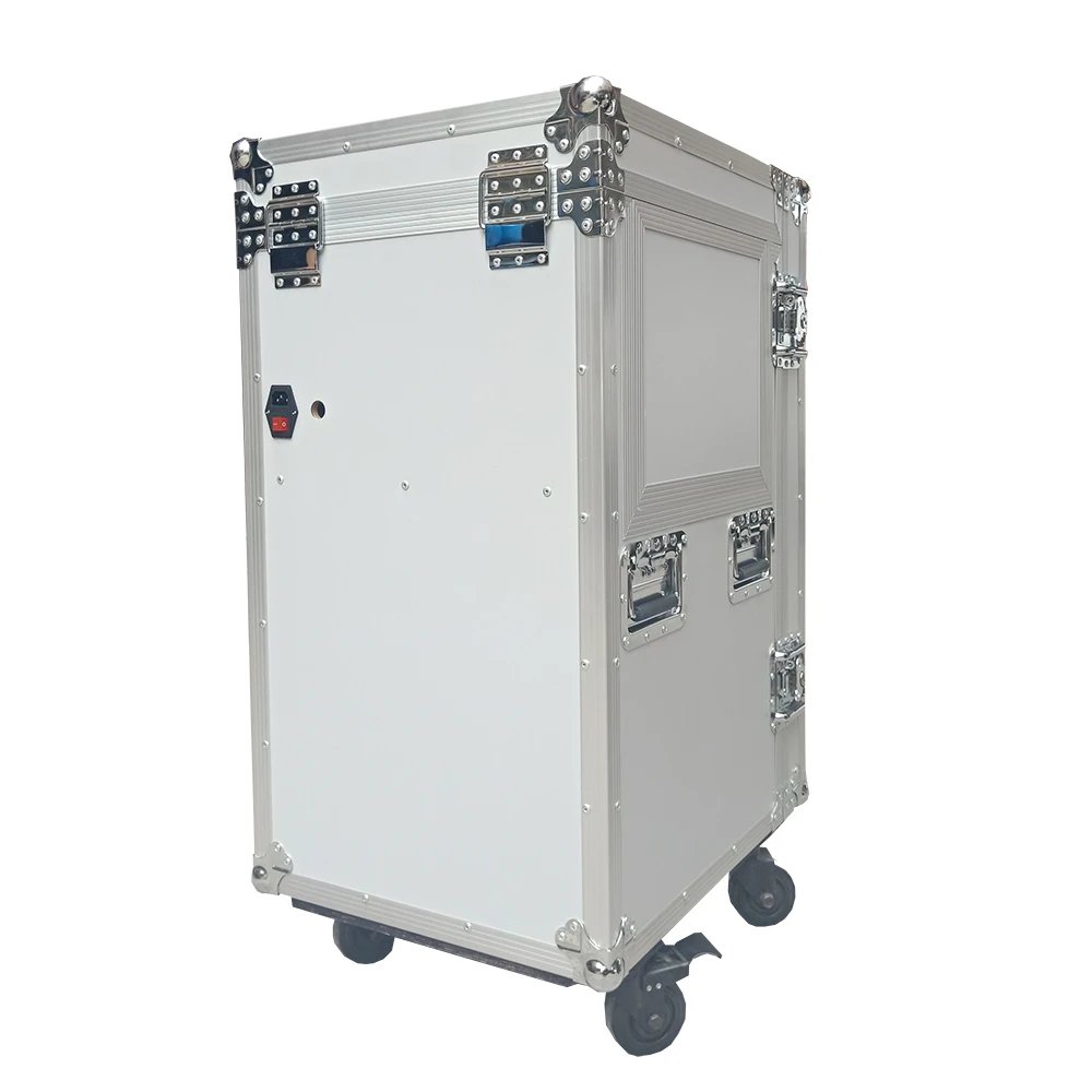 China factory custom moving head dj table large drawer aluminum flight case with wheels