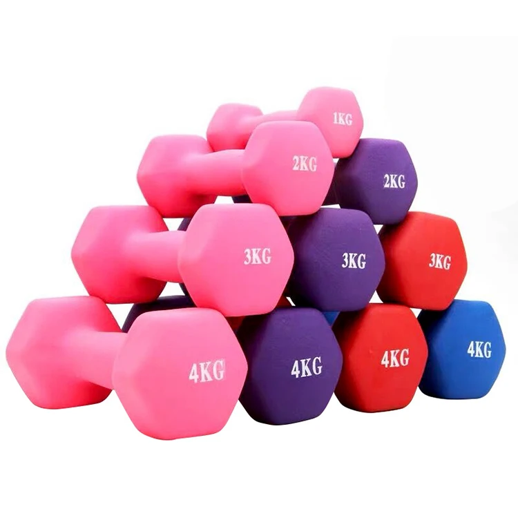 
hot sale high Quality non-slip frosting 0.5kg-10kg women men neoprene Dumbbells set Gym Equipment Home Fitness 