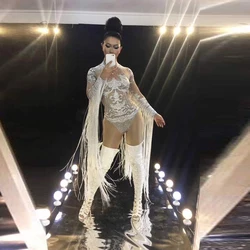 2022 Women Club Wear Sexy Rhinestone Romper Floral Woman Bodycon Clubwear Ladies Romper Tassel Crystal Embellished Jumpsuit