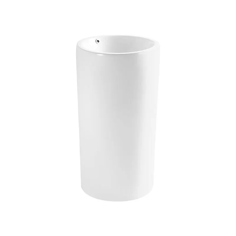 Joynfortune Chaozhou Large Capacity Ceramic Modern Contemporary Style Cylindrical Floor Standing Columned Basins Bathroom Sink