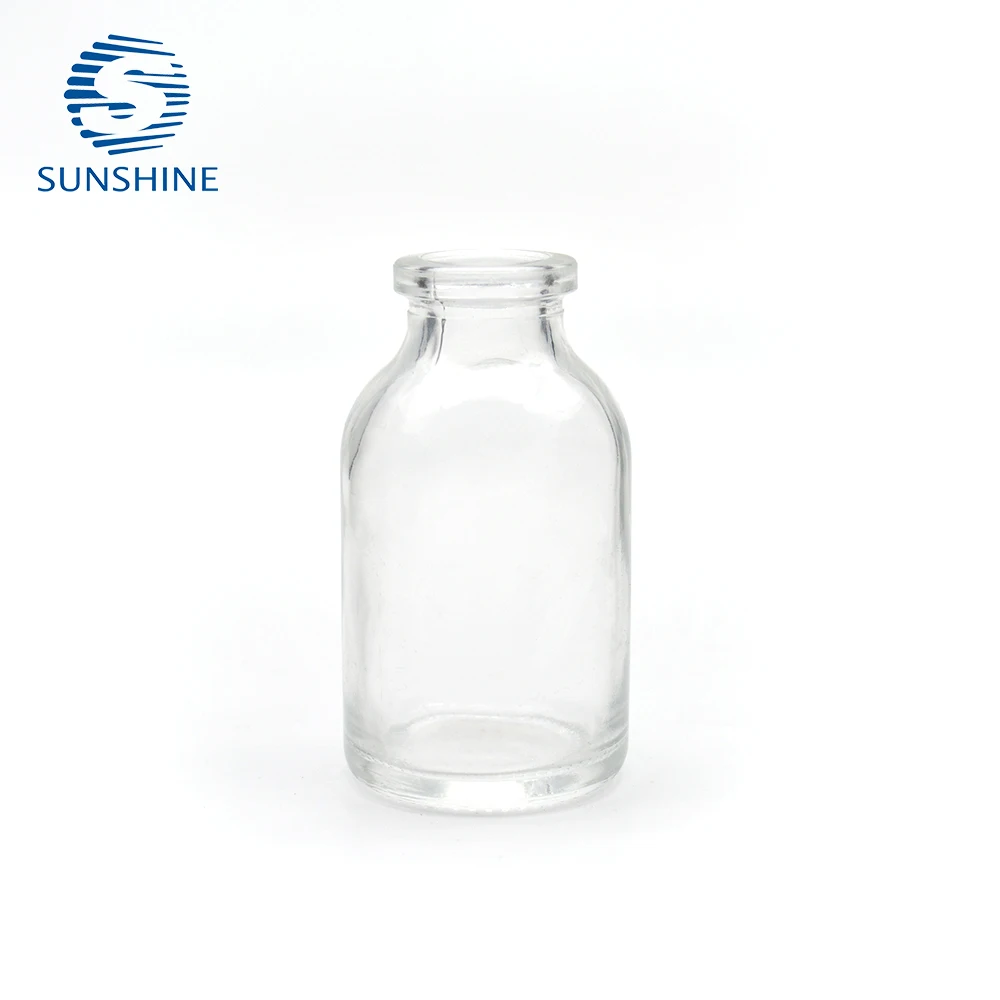 Wholesale 20ml clear sterile molded bottle with butyl rubber stopper and lid for injection