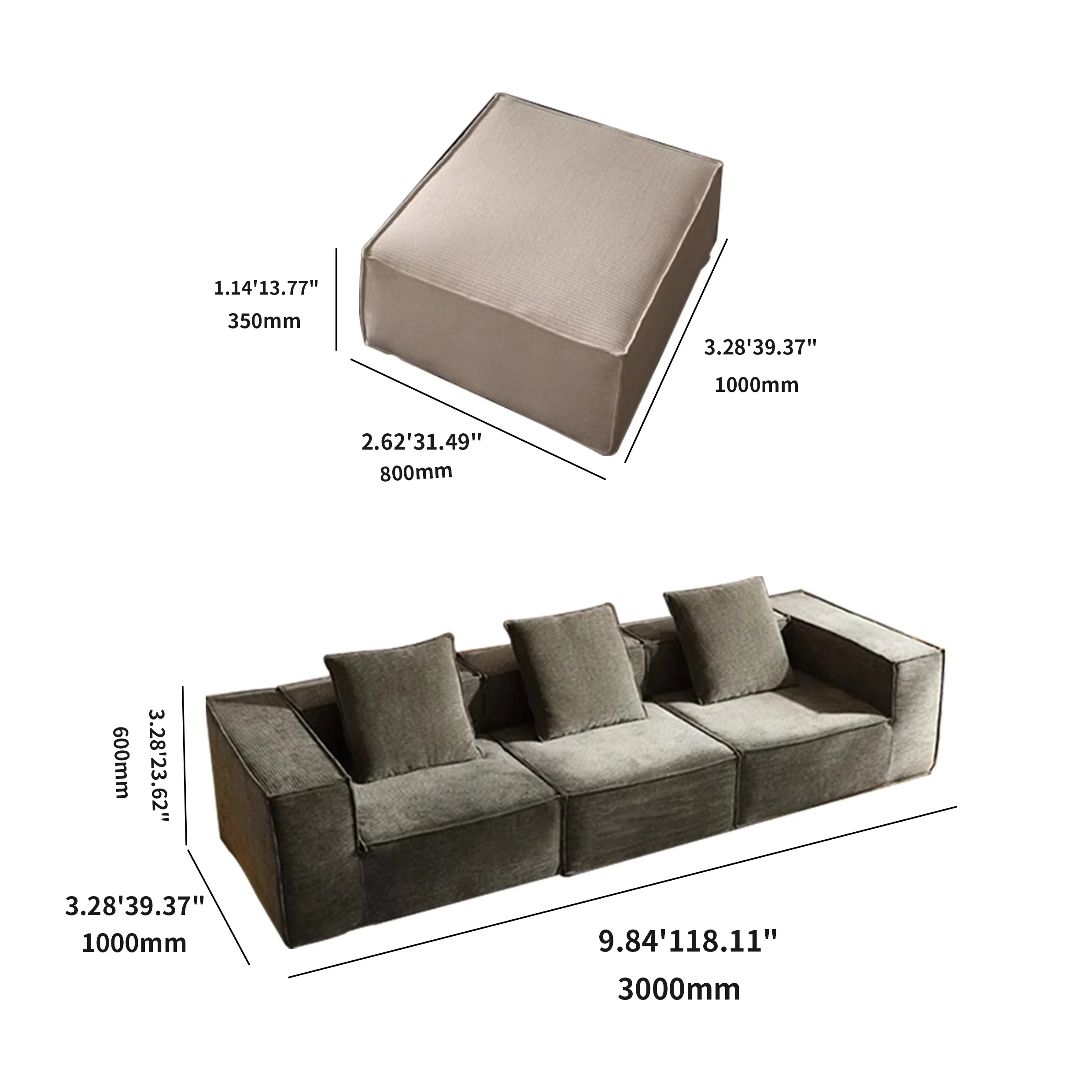 Contemporary Velvet Chesterfield Compressed Modular Sofa Set Reclining Extendable Features for Living Room Gym Mall Use Price