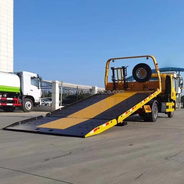 Hot Selling Second-Hand Chinese-Made Wrecker Towing Truck with Manual Transmission Flatbed Trailer for Sale at an Price China