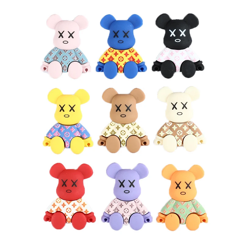 Новинка 2022, подвески в виде крокса из смолы, кролик, мишка тедди, дизайнерский мультяшный амин для детей, подвески для обуви, украшения «сделай сам»