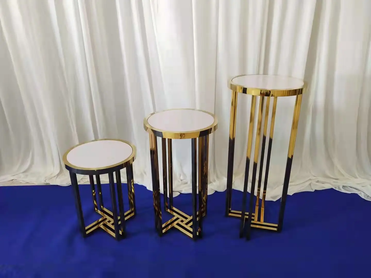 hexagonal shape stand Wedding Backdrop Design Stainless Steel Gold Arch Backdrop Party Frame 230118