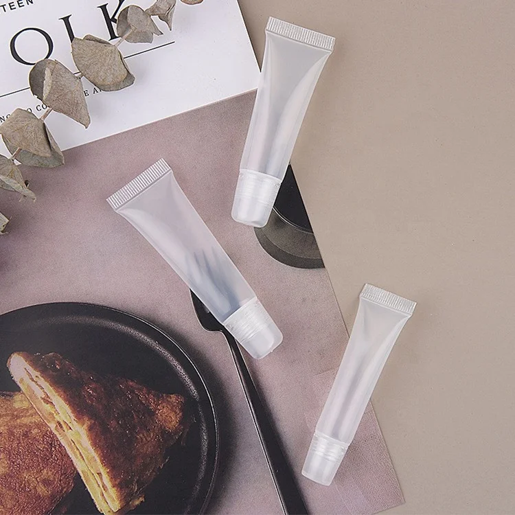 Wholesale  Lip Gloss 8ml 10ml Custom DIY Empty Soft Tube Private Label Lipgloss Squeeze Tubes