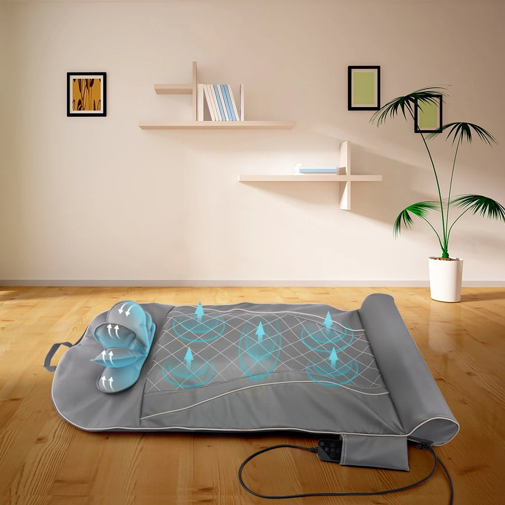 Electric Heated Rolling Infrared 6 Air Bag Massager 3 Levels Massage Mattress Bed Factory for Body