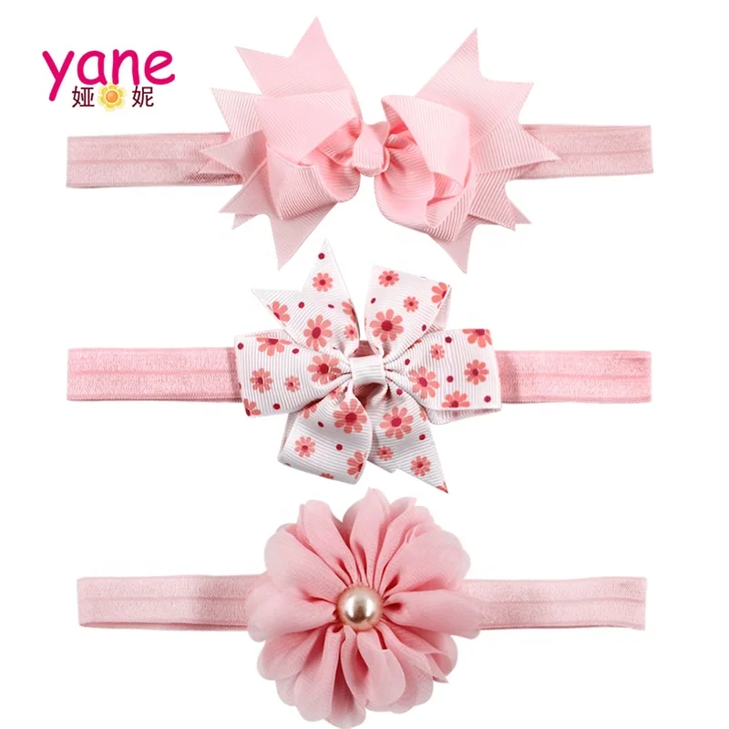 Wholesale hair accessories about  beautiful flower  elastic hair band wrap headband set for girls