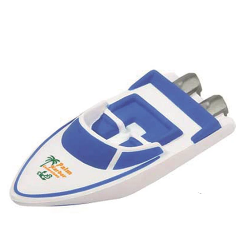 Promotional Squeeze Custom logo Print Anti Stress Relief PU Foam Speed Boat Ball Toy