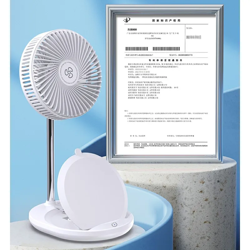 CE UKCA FCC ROHS Touch Switch Usb Custom Round Folding Rechargeable Fold Fan  Usb Mini Cooling Stand Desk  Fan With Phone Holder