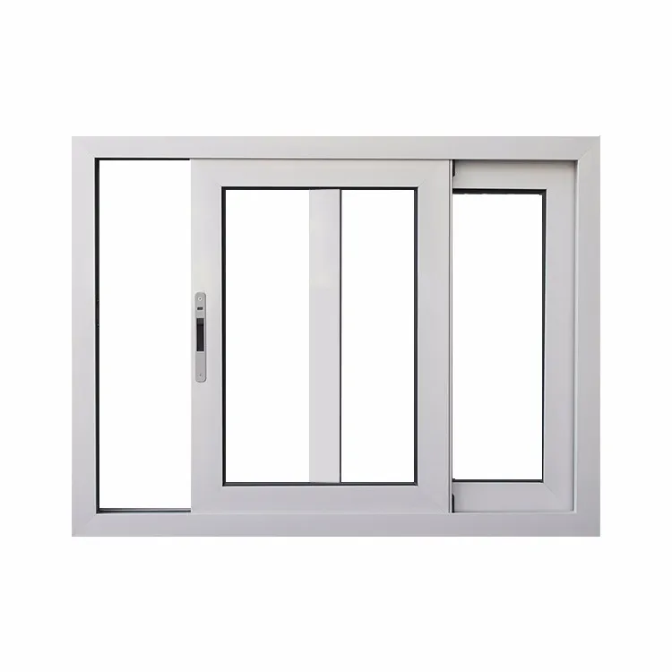 Grey Color Aluminum Sliding Windows With Double Glass And Hook Lock For Home
