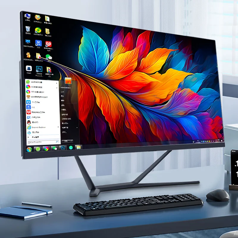 Factory OEM All-in-One Pc Monoblock Core i3 12100 24 Inch DDR4 8GB 512GB SSD All in One Desktop Computer PC with UPS Battery