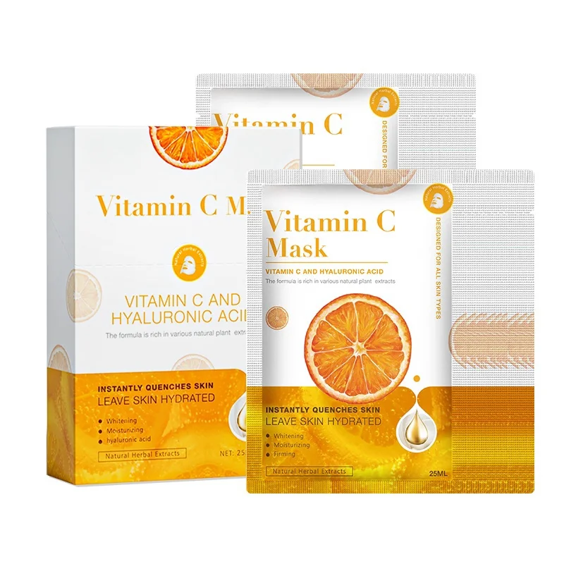 ODM Vitamin C  Collagen hyaluronic acid Mask Hydrating Refreshing Moisturizing Skin Care Sheet Mask boxed facial mask