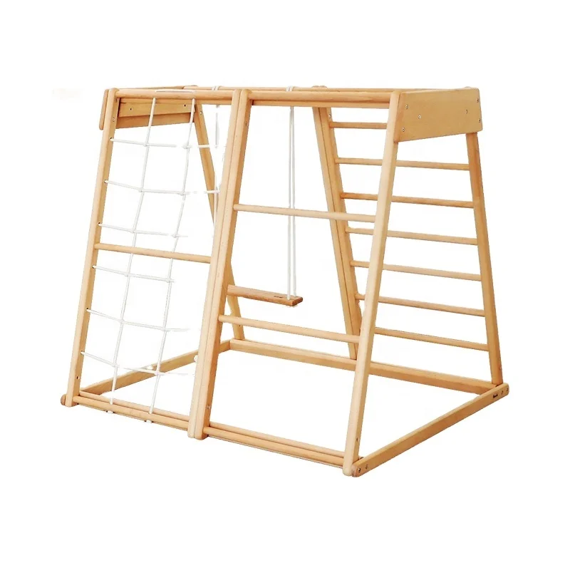 Kids outdoor rope ladder children wooden toys indoor wood climbing frame
