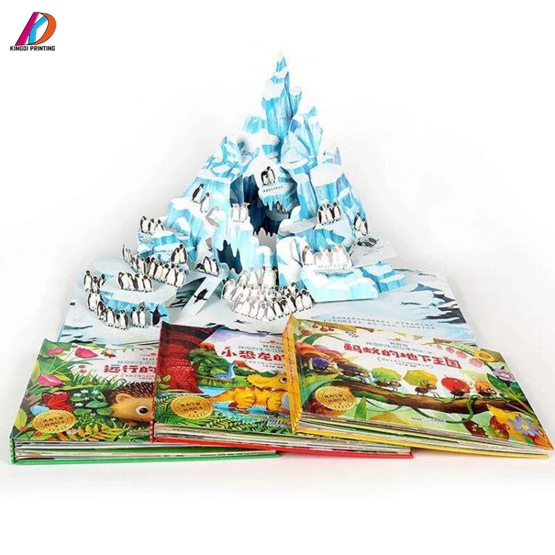 
Supply Colorful High Quality Costom Printed Children Pop-up Cardboard 3D Cartoon Book 