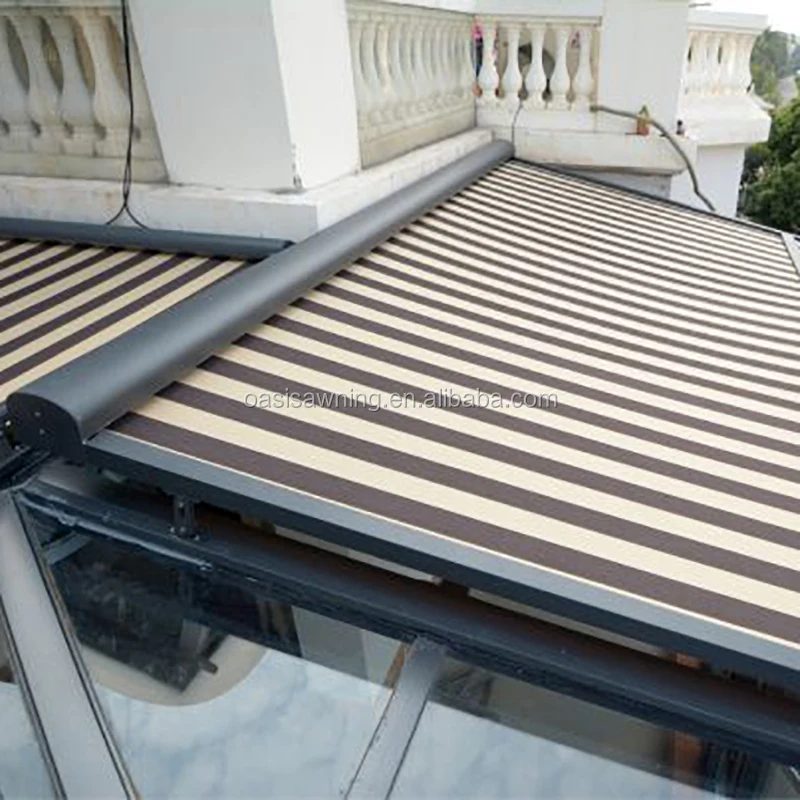 Customize Sun room Electric Roof Canopy Flat Roof Awning Sliding Awning Motorized Retractable Skylight Roof Awning