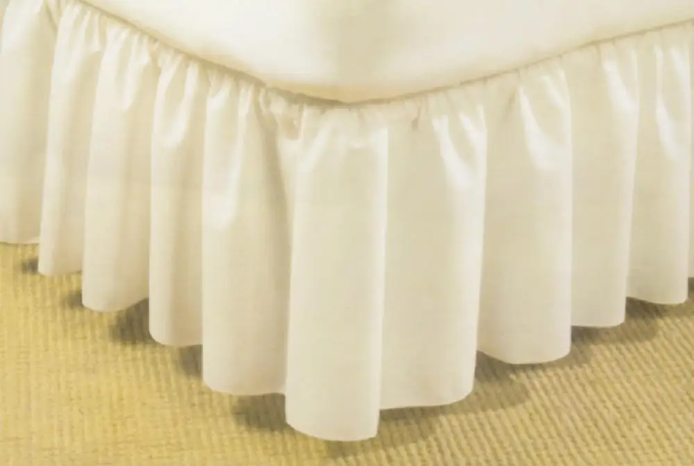 white ruffled bed skirt in king size