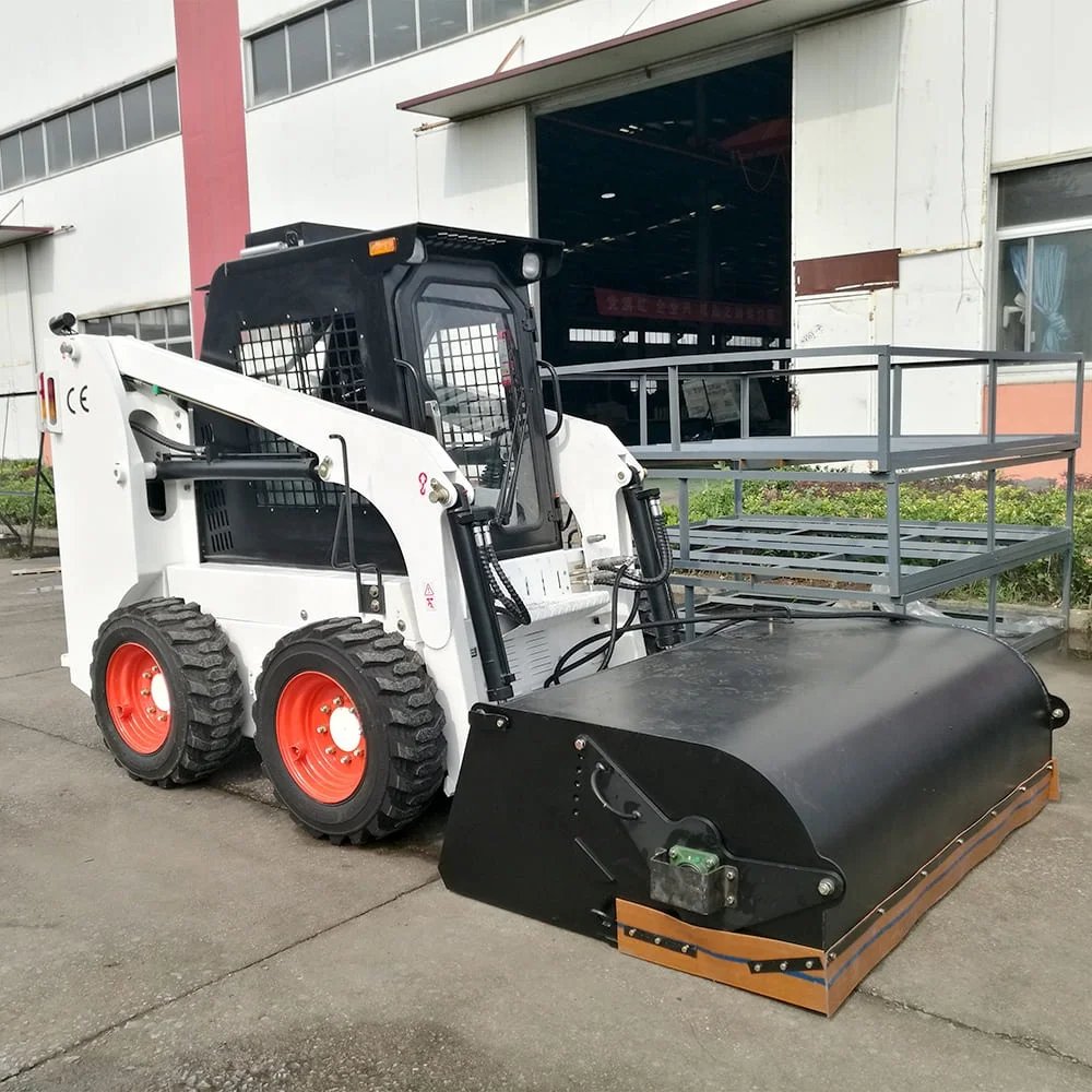 new diesel skid steer loader with track bucket brush cutter forestry mulcher tracked skid steer