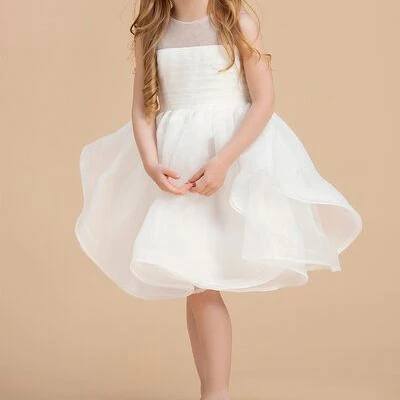 Luxury Feather Ball Gown Flower Girl Dresses Wedding Beaded Appliqued Toddler Pageant Kids Prom Dress Gowns For Custom Made