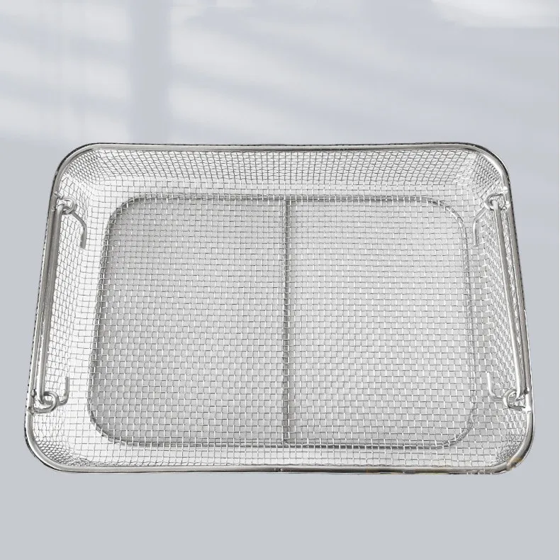 surgery instrument basket welded wire mesh customized size with lik an lock metal basket