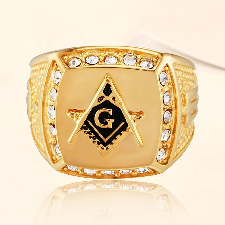 Подгонянное модное кольцо из сплава с логотипом 18K позолоченное мужское кольцо на палец ювелирные изделия