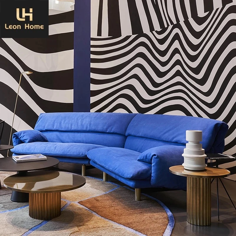 Italy Modern Sectional Sofa Baxter Jo Modular Sofa Set Black Leather Couch  Leisure Sofa