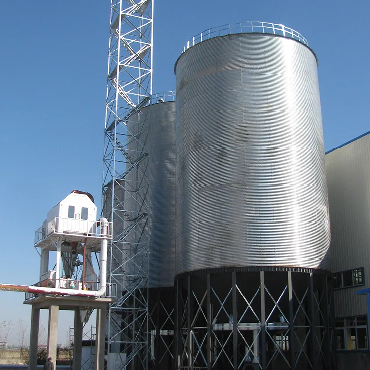 grain storage steel silos with cone/hopper bottom used for flour mill