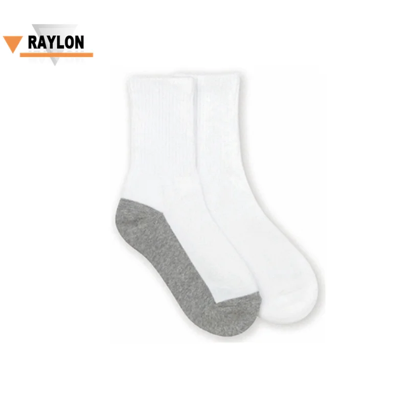 RL-B619 children kids 100% cotton white school boy plain socks for kids