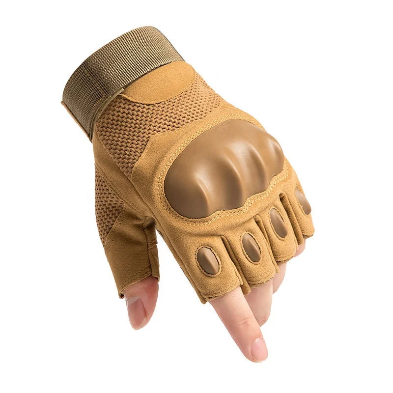 Knuckle Protection Tactical Gloves Leather Palm Motorcycle Gloves