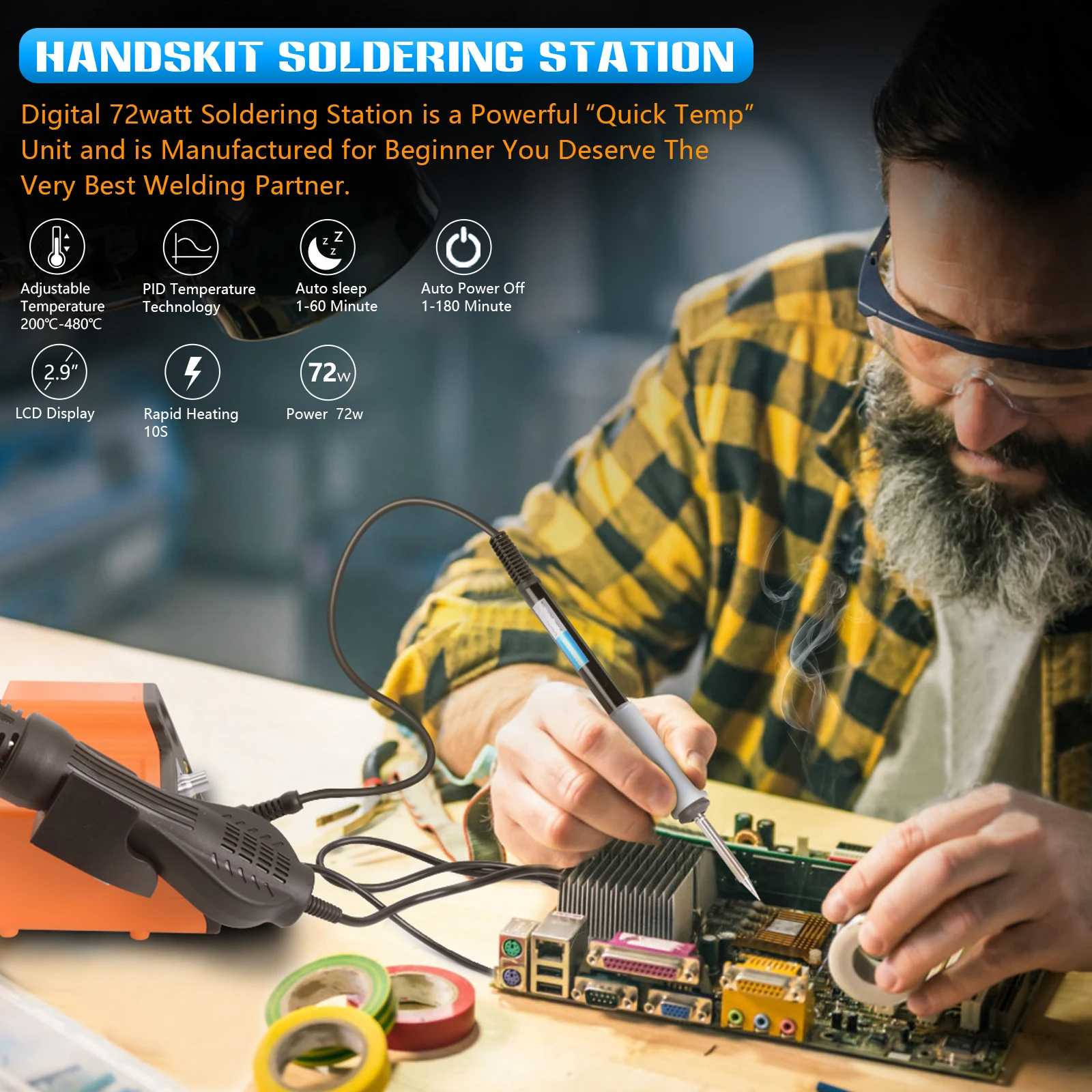 handskit 812A  Hot air gun rework  Soldering Station Digital Adjustment Heat Guns Auto Sleep Micro Electronic Cellphone Repair