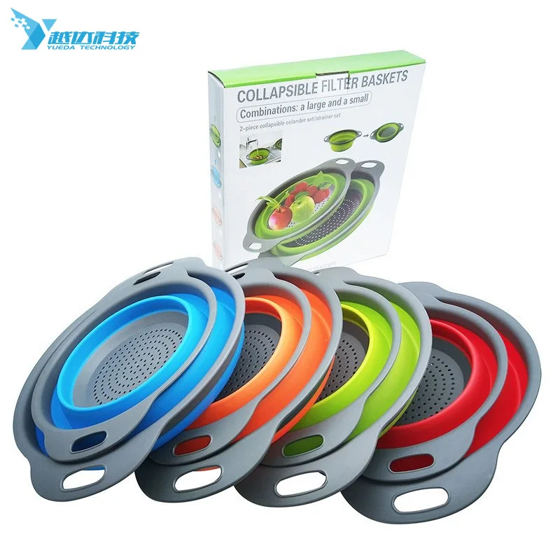 Sink Drain Storage Baskets Kitchen Folding Fruit Vegetable Foldable Drain Basket