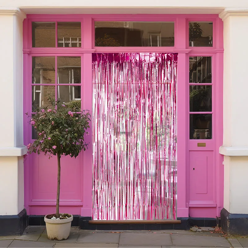 Pink gold silver Foil Fringe Glitter Decoration Backdrop Foil Curtains Party Decoration For Wedding Party