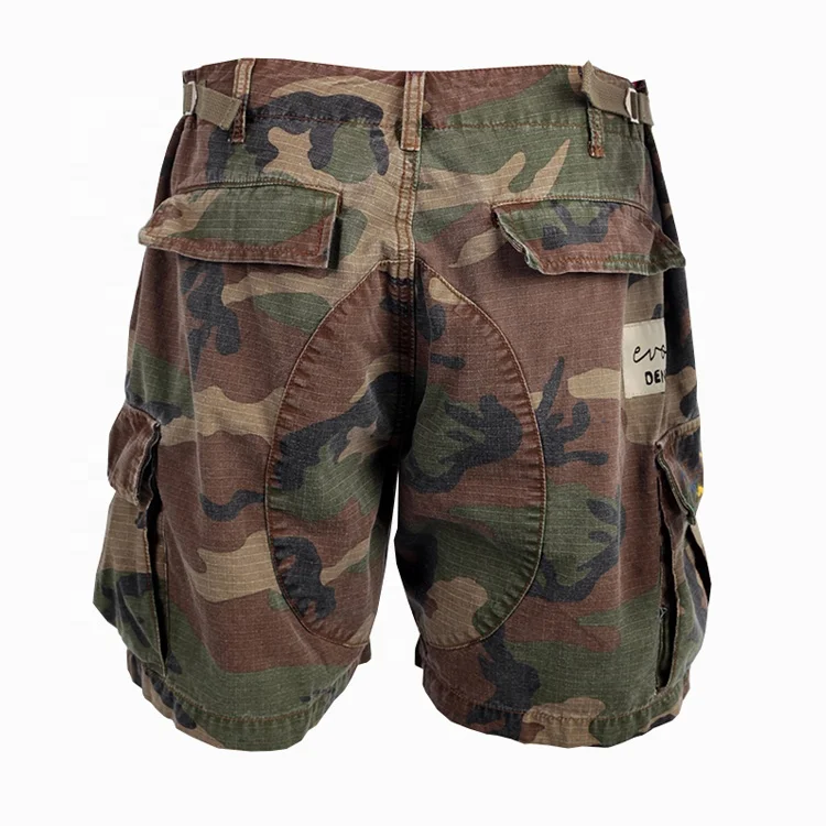 EDGE DENIM Custom High Quality Heavy Weight Paint Splatters Cargo Camouflage Camo Jeans Shorts Pants Men