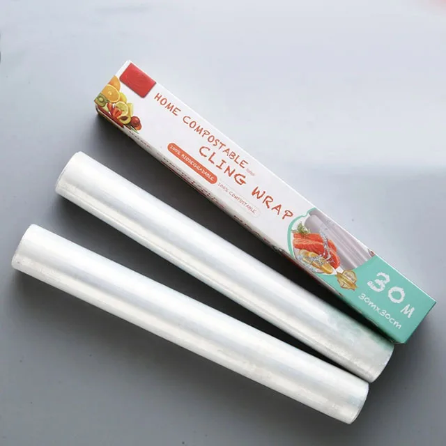 Plastic Wrap Cling Film for Food PVC Free Stretch Film Customized OEM Roll Food Grade Transparent Moisture Proof Soft Household